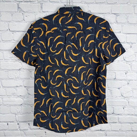 Original Penguin Men's WVN Short Sleeve Peppers Button Down Shirt, Size S, Blue - Picture 6 of 11